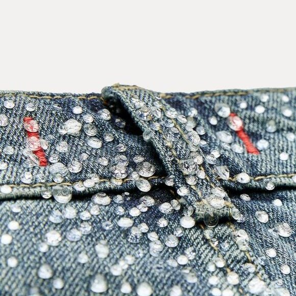 ZARA SS24 STRAIGHT CUT MID RISE RHINESTONE JEANS ZW COLLECTION 4877/047 018/273 - Picture 16 of 16